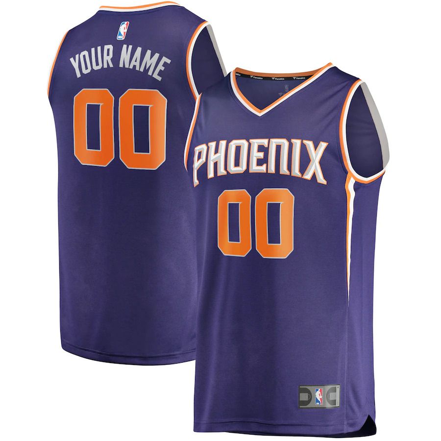 Men Phoenix Suns Fanatics Branded Purple Fast Break Custom Replica NBA Jersey->->Custom Jersey